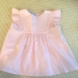 Bella bliss pink and white seersucker top size 6. EUC.